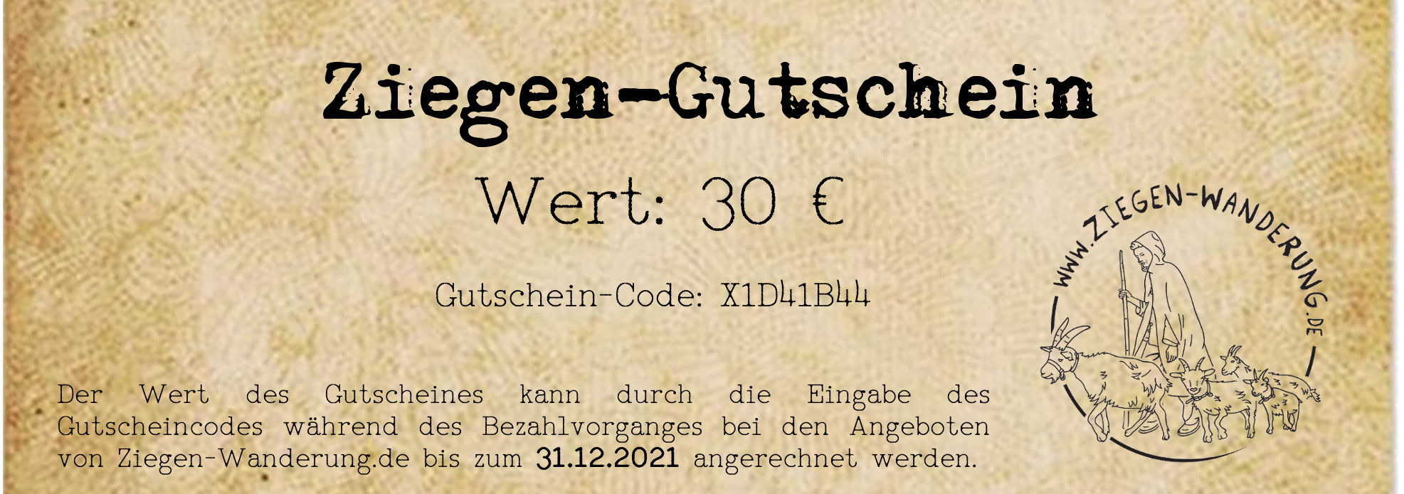 Ziegen-Gutschein